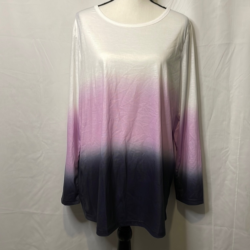 Misslook 2XL  lightweight long sleeve shirt. NBW. White, purple and deep purple